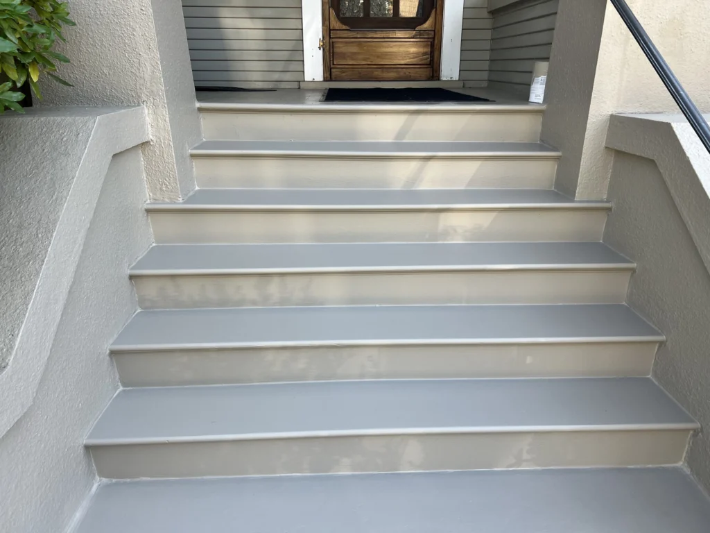 Deck: Rebuilt front stairs leading up to the entry, Fairfax